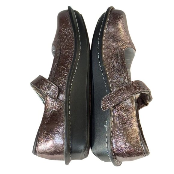 ALEGRIA Belle Women's Metallic Mary Jane Shoes Leather Adjustable Strap Size 37 - Picture 6 of 11